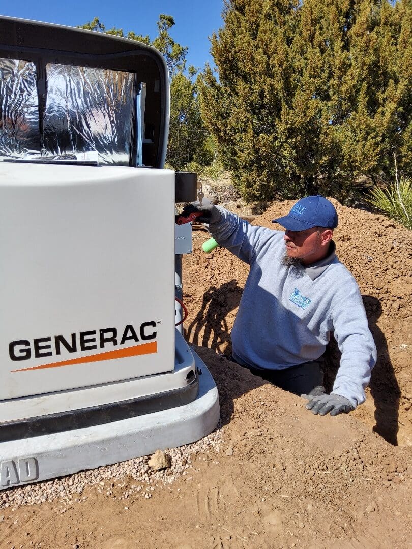 Dove Electric Working on a Generac Generator Installation in the East Mountains